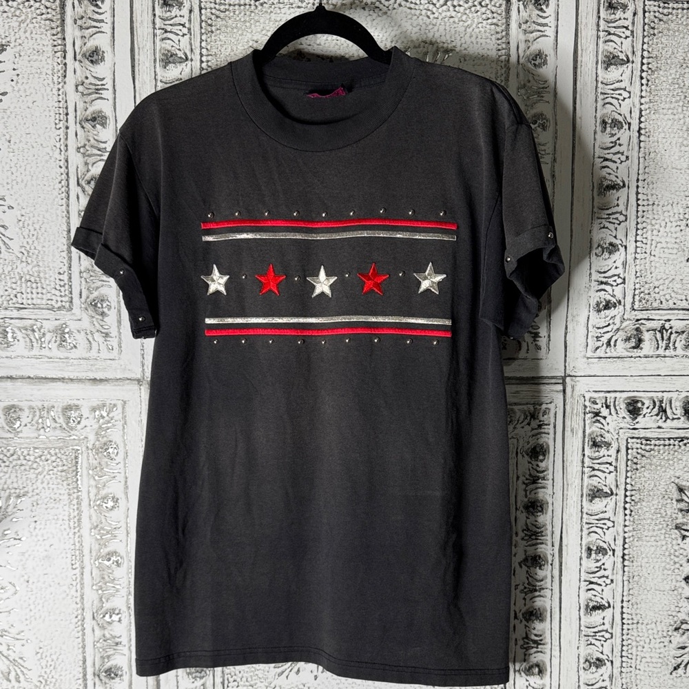 Vtg American Star Embroidered T shirt